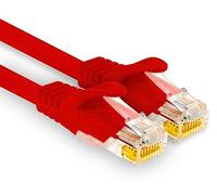 1aTTack.de - 1 cavo di rete Cat7 da 7,5 m, Cat.7 Ethernet, cavo patch Lan & Cat 7 per la massima velocità Internet e collega tutti i dispositivi con presa RJ 45 rosso