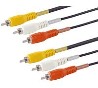 1aTTack.de 1 cavo video RCA da 2 m, 3 connettori RCA su 3 connettori RCA, 1 video 2 cavi di collegamento audio RCA, connettore maschio per TV DVD ricevitore AV