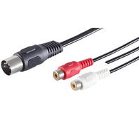 1aTTack.de 1 connettore DIN da 0,2 m, 5 poli, a 2 prese RCA, stereo + massa, cavo adattatore audio di alta qualità, contatti nichelati, perfetto per impianti musicali HiFi, attrezzature da studio