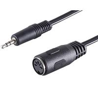 1aTTack.de 1 connettore jack da 0,2 m, stereo da 3,5 mm su 5 poli, DIN femmina a cubo, cavo adattatore audio di alta qualità, contatti nichelati, perfetto per strumenti musicali HiFi, attrezzature da