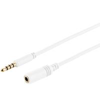 1aTTack.de 1 prolunga audio da 0,5 m, colore bianco, 3,5 mm, TRRS Slim contatti placcati in oro, ideale per connessioni AUX e auricolari