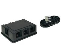 1aTTack.de 1 scatola di distribuzione ISDN a 6 vie con cavo 8/4 3 m, 1 connettore RJ45 IN, 6 connettori RJ45 OUT, contatti dorati
