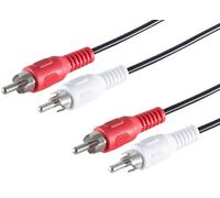 1aTTack.de 1 x 1,5 m - Cavo cinch, 2 spine cinch a 2 spine cinch, cavo di collegamento audio stereo, connettori stampati, contatti nichelati per HiFi, TV, amplificatori