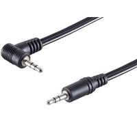 1aTTack.de 1 x 1,5 m - Cavo jack stereo da 3,5 mm nero con spina angolata Cavo audio di alta qualità Spine stampate Contatti nichelati