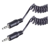 1aTTack.de 1 x 2,5 m - Cavo jack da 3,5 mm nero Cavo stereo a spirale Connessione audio robusta Spine stampate Contatti nichelati