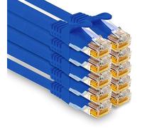 1aTTack.de - 10 cavi di rete Cat7 da 0,25 m, Cat.7 Ethernet, cavo patch Lan & Cat 7 per la massima velocità Internet e collega tutti i dispositivi con presa RJ 45 blu