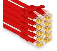 1aTTack.de - 10 cavi di rete Cat7 da 0,5 m, Cat.7 Ethernet, cavo patch Lan & Cat 7 per la massima velocità Internet e collega tutti i dispositivi con presa RJ 45 rosso