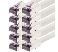 1aTTack.de - 10 m - Cavo patch CAT6a Superflex Ethernet Gigabit LAN RJ45 CAT6 A, 10000 Mbit s SFTP PIMF 500 MHz compatibile con CAT6 CAT5 - bianco - 10 pezzi
