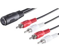 1aTTack.de 10 x 0,2 m, 5 poli, presa DIN su 4 connettori RCA, cavo adattatore audio di alta qualità, contatti nichelati, perfetto per impianti musicali HiFi Studio Equipment