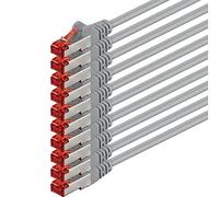 1aTTack.de 10 x 1 m - Cavo di rete Cat 6 Cavo patch Cat 6 RJ45 SFTP - Grigio
