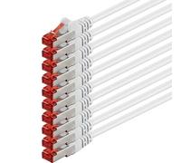 1aTTack.de 10 x 3 m - Cavo di rete Cat 6 Cavo patch Cat 6 RJ45 SFTP - Bianco