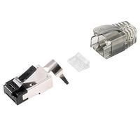 1aTTack.de - 10 x connettori modulari RJ45, interblocco, 50u gp - per realizzare i tuoi cavi di rete Flex Armor, neri