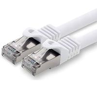 1aTTack.de 10m - bianco - 1 pezzo - CAT.7 Cavi di Rete CAT7-10000 MBit/s S-FTP doppia schermatura PIMF 600MHz 4x2xAWG26 / 7 CU rame non contiene alogeni compatibile con CAT5e CAT6 CAT 6a Cat8