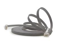 1aTTack.de 10m - grigio - 1 Stück - Cavo di Rete Ethernet Cat6 Piatto Lan Gigabit RJ45 Cat 6 compatibile Cat5 Cat5e Cat7 Cat8
