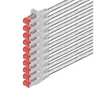 1aTTack.de 10x 0,25 m - Cavo patch di rete Cat 6 Cat6 RJ45 SFTP - trasparente