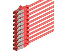 1aTTack.de 10x 0,5 m - Cavo patch di rete Cat 6 Cat6 RJ45 SFTP - rosso