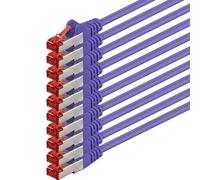 1aTTack.de 10x 1 m - Cavo di rete Cat 6 cavo patch Cat6 RJ45 SFTP - viola