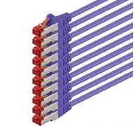 1aTTack.de 10x 10 m - Cavo di rete Cat 6 cavo patch Cat6 RJ45 SFTP - viola
