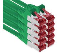 1aTTack.de - 10x 1m cavo patch CAT6 S/FTP schermatura PIMF CAT.6 cavo di rete RJ45 cavo Ethernet DSL router LAN switch modem pannello patch - verde - 10 pezzi