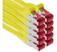 1aTTack.de - 10x 2m cavo patch CAT6 S/FTP schermatura PIMF CAT.6 cavo di rete RJ45 cavo Ethernet DSL router LAN switch modem pannello patch - giallo - 10 pezzi
