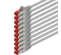 1aTTack.de 10x 3 m - Cavo patch di rete Cat 6 Cat6 RJ45 SFTP - grigio