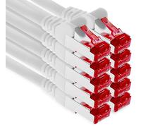 1aTTack.de - 10x 3 metri cavo patch CAT6 S/FTP PIMF schermatura CAT.6 cavo di rete RJ45 cavo Ethernet DSL router LAN switch modem pannello patch - bianco - 10 pezzi