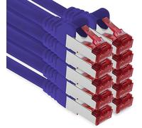 1aTTack.de - 10x 3 metri cavo patch CAT6 S/FTP schermatura PIMF CAT.6 cavo di rete RJ45 cavo Ethernet DSL router LAN switch modem pannello patch - viola - 10 pezzi