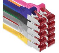 1aTTack.de - 10x 5m Cavo patch CAT6 S/FTP PIMF schermatura CAT.6 Cavo di rete RJ45 Cavo Ethernet DSL Router LAN Switch Modem Patch Panel - 10 colori
