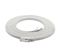 1aTTack.de 15m - bianco - 1 PezzoCat.7 cavo di rete piatto 10GB/s Slim Flat Cavi RJ45 Patch cavi di installazione nastro - compatibile CAT5 CAT6 CAT7 CAT 8