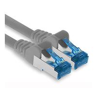 1aTTack.de 15m - CAT.6 - Cavo di rete Ethernet Gigabit Lan RJ45 CAT 6 A cavo patch 10000 Mbit s Sftp Pimf 500 MHz compatibile con CAT5 CAT6 CAT7 Cat8 grigio - 1 pezzo