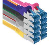 1aTTack.de 1m - Cat.6 - Cavo di Rete Ethernet Gigabit LAN RJ45 Cat 6 A Cavo Patch 10000 Mbit s Sftp Pimf 500 MHz Compatibile con CAT5 CAT6 CAT7 Cat8 10 - Colori