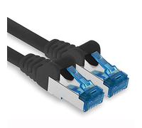 1aTTack.de 1m - Cat.6 - Cavo di Rete Ethernet Gigabit LAN RJ45 Cat 6 A Cavo Patch 10000 Mbit s Sftp Pimf 500 MHz Compatibile con CAT5 CAT6 CAT7 Cat8 Nero - 1 Pezzo