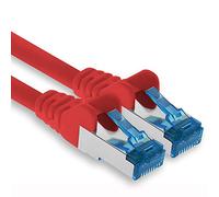 1aTTack.de 1m - Cat.6 - Cavo di Rete Ethernet Gigabit LAN RJ45 Cat 6 A Cavo Patch 10000 Mbit s Sftp Pimf 500 MHz Compatibile con CAT5 CAT6 CAT7 Cat8 Rosso - 1 Pezzo