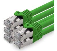 1aTTack.de 1m CAT7 Cavo di rete LAN RJ45 10 Gigabit, 5 pezzi - verde | Cavo patch Ethernet, rame, schermatura SFTP PiMF, DSL, switch, modem, router, patch panel, CAT7 CAT6 CAT5