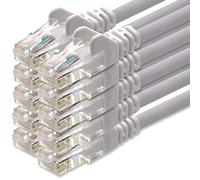 1aTTack.de 1m Cavo di Rete Bianco - 10x - Cat.6 Ethernet Gigabit LAN RJ45 10 100 1000 Mbit s - Cavo Patch UTP Compatibile con Cat.5 Cat.5e Cat.7 Cat.8 - Bianco - 10x - 1m