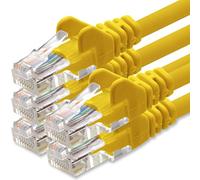 1aTTack.de 1m Cavo di Rete giallo - 5x - Cat.6 Ethernet Gigabit Lan RJ45 10 100 1000 Mbit s - Cavo Patch UTP compatibile con Cat.5 Cat.5e Cat.7 Cat.8 - giallo - 5x - 1m