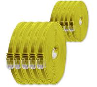1aTTack.de 1m - giallo - 10 pezzi - Cavo di Rete Ethernet Cat6 Piatto Lan Gigabit RJ45 Cat 6 compatibile Cat5 Cat5e Cat7 Cat8