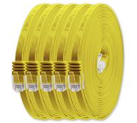 1aTTack.de 1m - giallo - 5 pezzi - Cavo di Rete Ethernet Cat6 Piatto Lan Gigabit RJ45 Cat 6 compatibile Cat5 Cat5e Cat7 Cat8