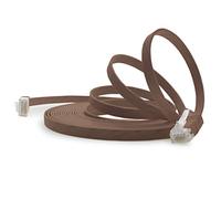 1aTTack.de 1m - marrone - 1 Stück - Cavo di Rete Ethernet Cat6 Piatto Lan Gigabit RJ45 Cat 6 compatibile Cat5 Cat5e Cat7 Cat8