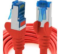 1aTTack.de 1m - rosso - 1 pezzo - Rete Cavi Cat6a S-FTP CAT 6a doppia schermatura - certificato GHMT PIMF 500MHz / 7 CU rame non contiene alogeni compatibile con CAT5e CAT6 CAT7 CAT8 10000 Mbit/s