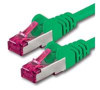 1aTTack.de 1m - verde - 1 pezzo - Rete Cavi Cat6a S-FTP CAT 6a doppia schermatura - certificato GHMT PIMF 500MHz / 7 CU rame non contiene alogeni compatibile con CAT5e CAT6 CAT7 CAT8 10000 Mbit/s