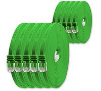1aTTack.de 1m - verde - 10 pezzi - Cavo di Rete Ethernet Cat6 Piatto Lan Gigabit RJ45 Cat 6 compatibile Cat5 Cat5e Cat7 Cat8