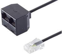1aTTack.de 1x 0,1 m - Spina Western 8/4 a 2 prese Western 8/4 Spina RJ45 a 2 prese RJ45 100 Ohm
