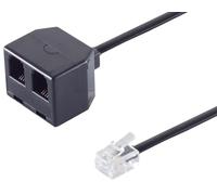 1aTTack.de 1x 0,15 m - Adattatore di accoppiamento da spina RJ10 a 2x RJ10 0,15 m Contatti placcati in oro Alloggiamento in ABS Non schermato