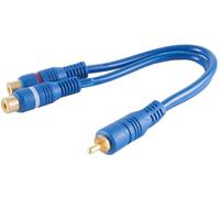 1aTTack.de 1x 0,2 m - Cavo cinch Y, cavo adattatore audio cinch maschio a 2 cinch femmina, contatti placcati in oro, connettori stampati per amplificatori HiFi, stereo