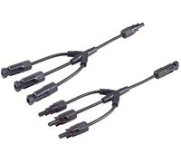 1aTTack.de 1x 0,3 m - Set di cavi adattatori a T PV4, 3/1, 4 mm², SW/SW, 30 cm, per circuiti paralleli, IP67, nero