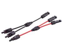 1aTTack.de 1x 0,3m - Set di cavi adattatori a T PV4, 2/1, 4mm², R/SW, 30cm, per circuiti paralleli in impianti fotovoltaici, IP67, rosso/nero