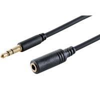 1aTTack.de 1x 1,5 m - Cavo di prolunga audio AUX nero da 3,5 mm TRS sottile con connettori placcati in oro