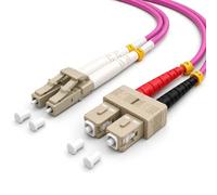 1aTTack.de 1x 2m OM4 LWL DX Cavo patch DUPLEX LC/UPC - SC/UPC MM MULTIMODALE - 50/125 µm LSZH viola