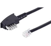1aTTack.de 1x 3,0 m - Cavo telefonico nero TAE-N a RJ12 6/6 piatto compatibile con Philips